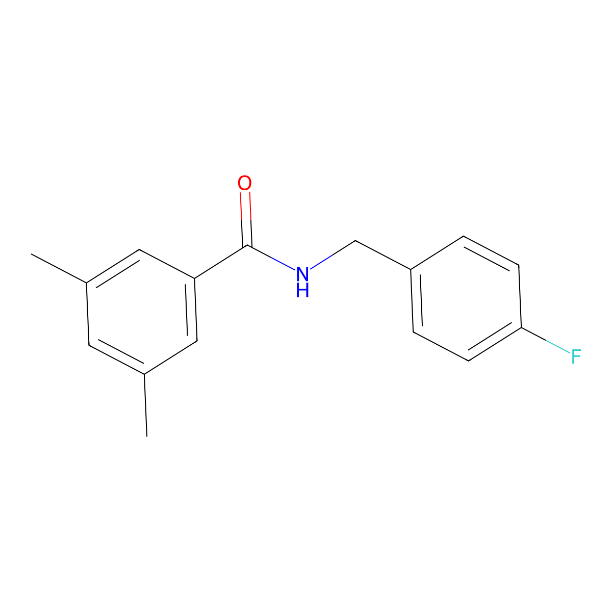 N-[(4-fluorophenyl)methyl]-3,5-dimethylbenzamide molecular structure, CAS 700853-22-1