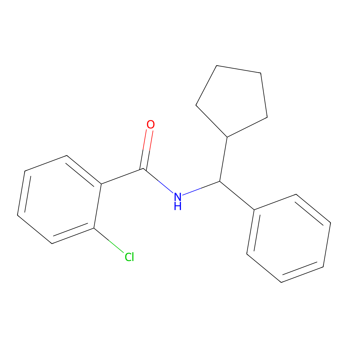 2-chloro-N-[cyclopentyl(phenyl)methyl]benzamide molecular structure, CAS 700853-35-6