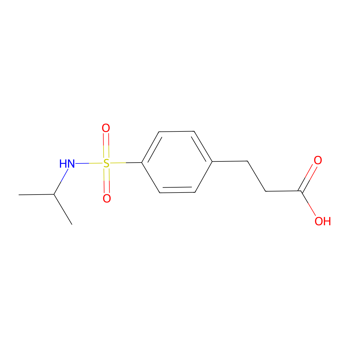 3-[4-(Propan-2-ylsulfamoyl)phenyl]propanoic acid molecular structure, CAS 700853-37-8