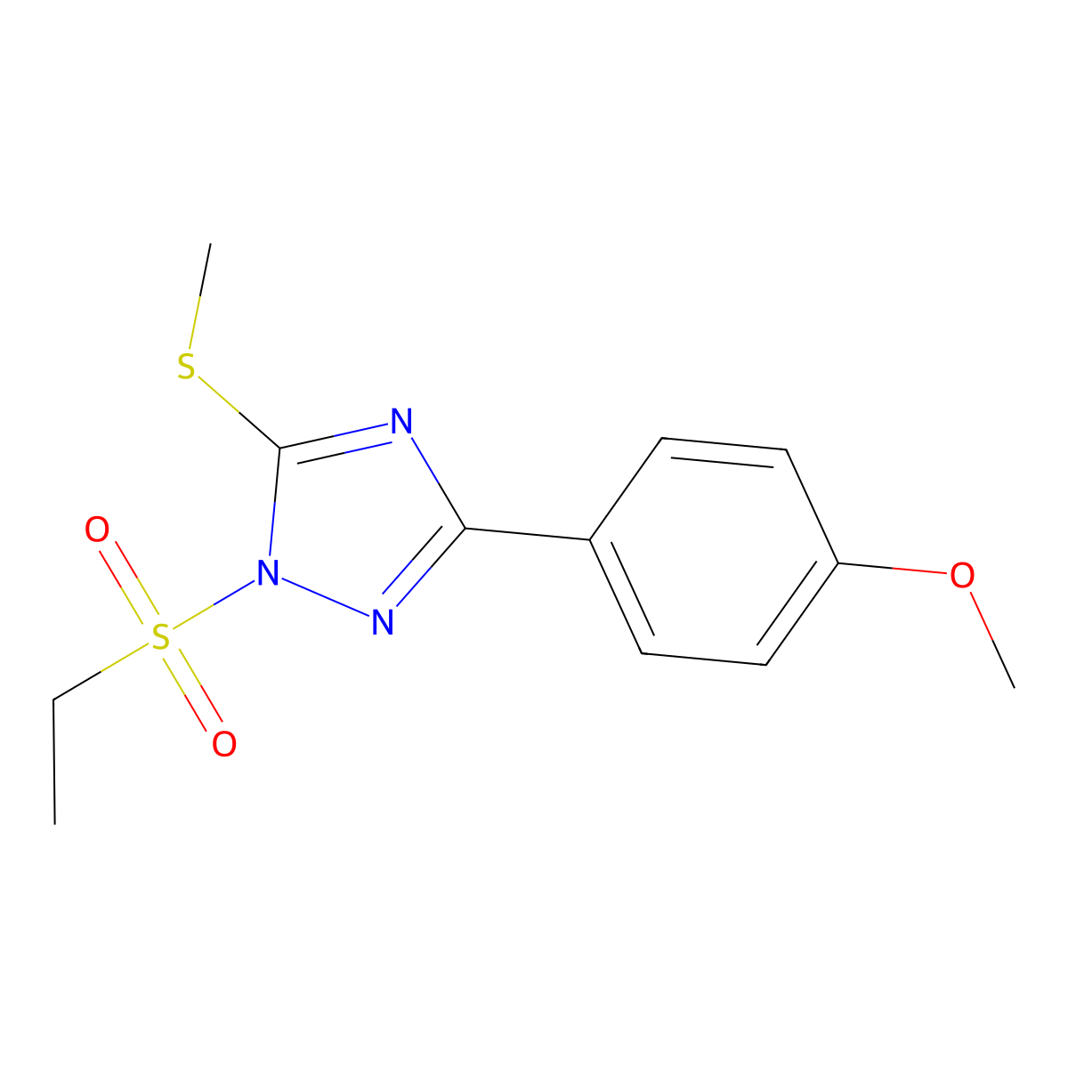 1-Ethylsulfonyl-3-(4-methoxyphenyl)-5-methylsulfanyl-1,2,4-triazole molecular structure, CAS 700853-38-9