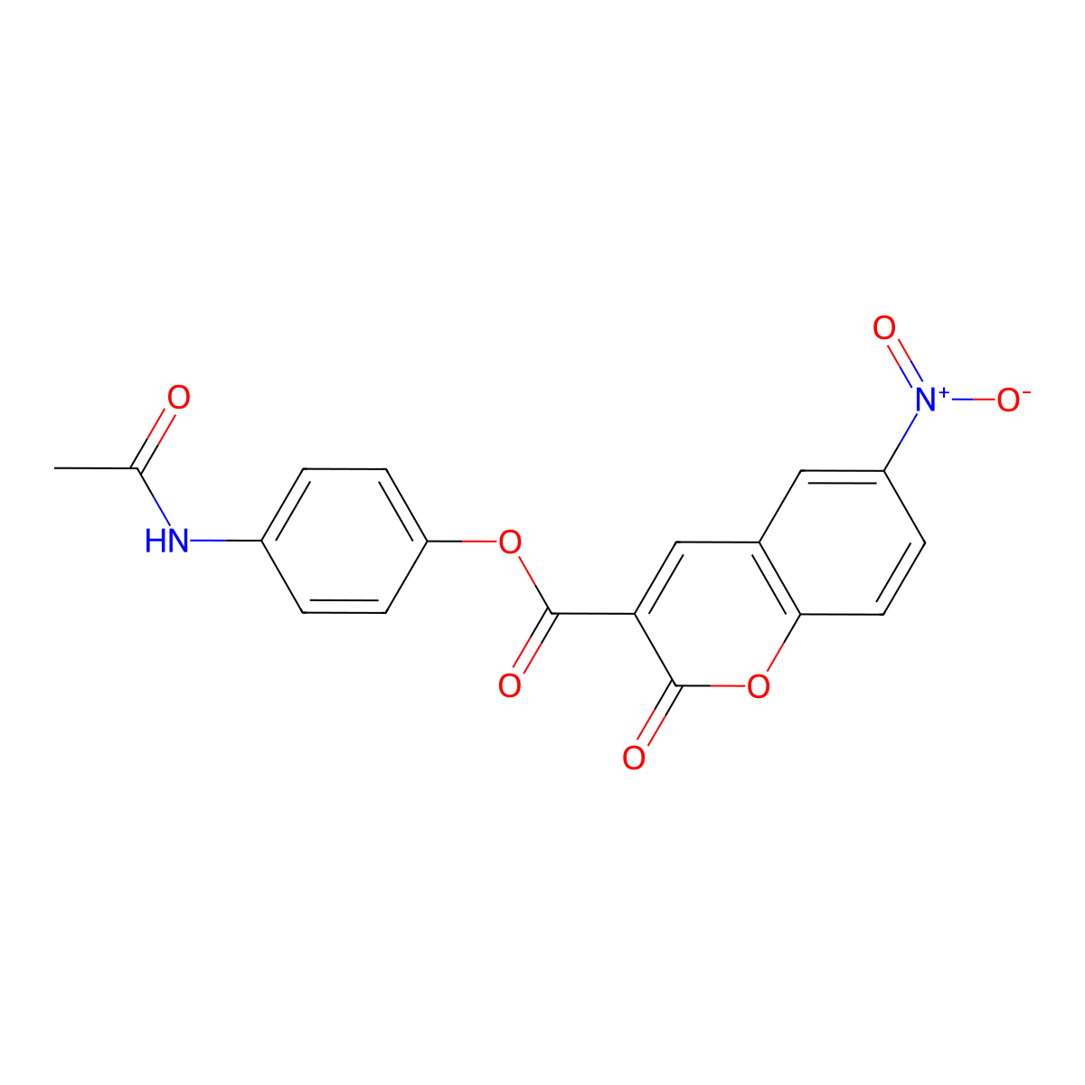 4-acetamidophenyl 6-nitro-2-oxo-2H-chromene-3-carboxylate molecular structure, CAS 700853-74-3