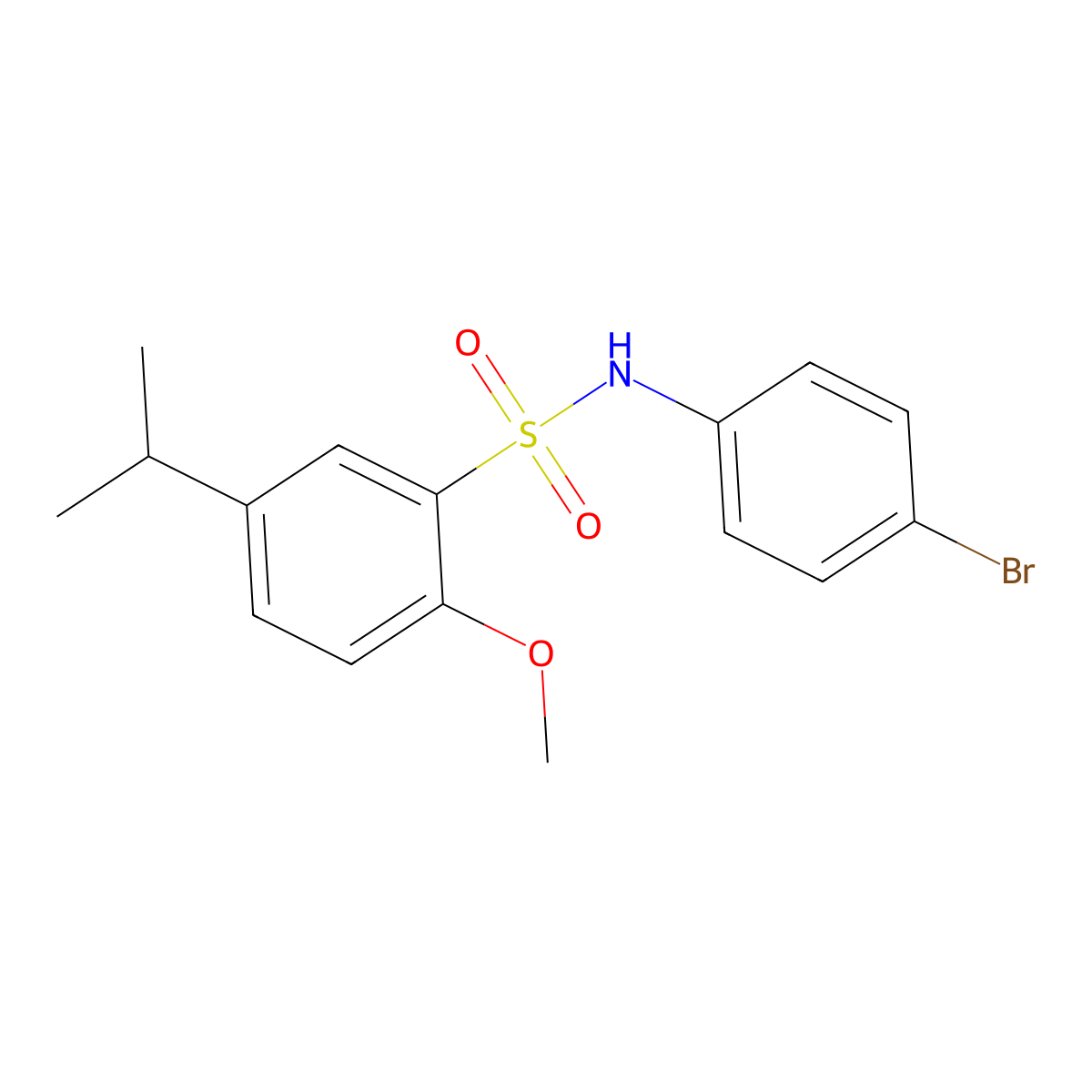 N-(4-bromophenyl)-2-methoxy-5-propan-2-ylbenzenesulfonamide molecular structure, CAS 700853-80-1
