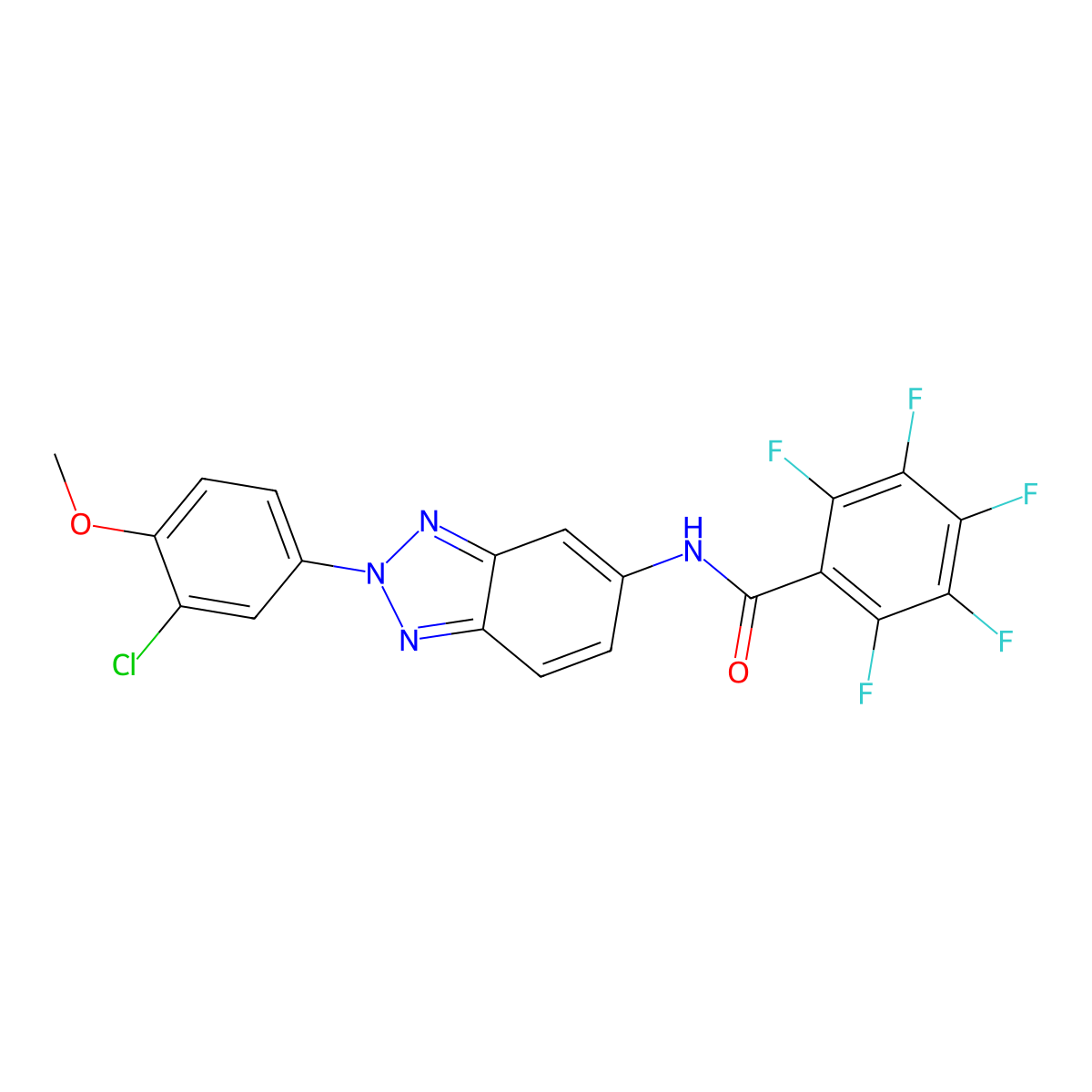 N-[2-(3-chloro-4-methoxyphenyl)benzotriazol-5-yl]-2,3,4,5,6-pentafluorobenzamide molecular structure, CAS 700853-81-2