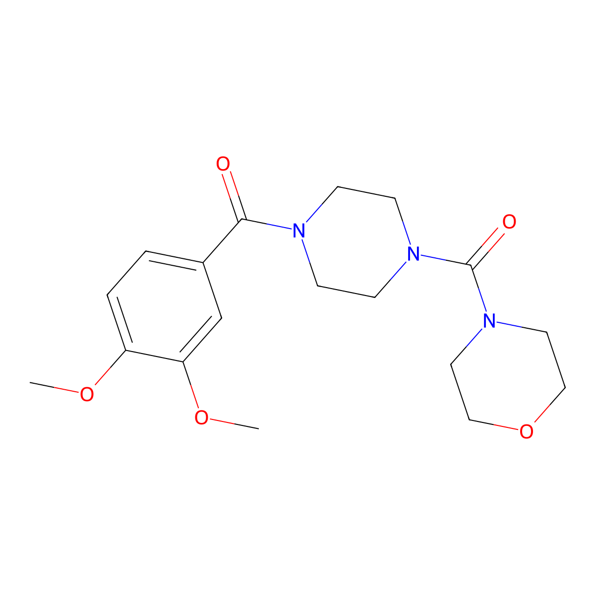 (3,4-Dimethoxyphenyl)[4-(morpholin-4-ylcarbonyl)piperazin-1-yl]methanone molecular structure, CAS 700854-20-2