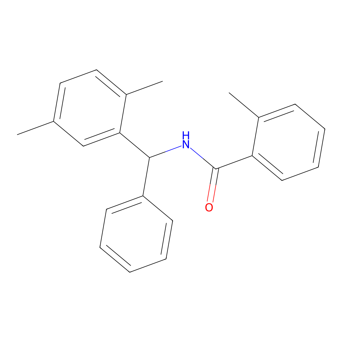N-[(2,5-dimethylphenyl)-phenylmethyl]-2-methylbenzamide molecular structure, CAS 700854-22-4