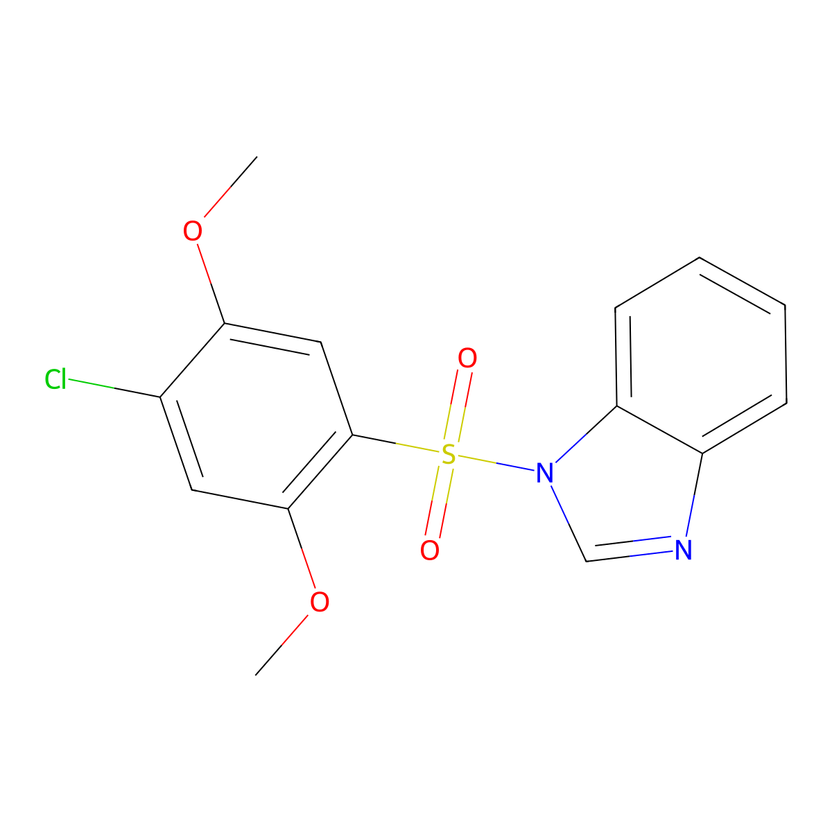 1-[(4-chloro-2,5-dimethoxyphenyl)sulfonyl]-1H-benzimidazole molecular structure, CAS 700854-33-7