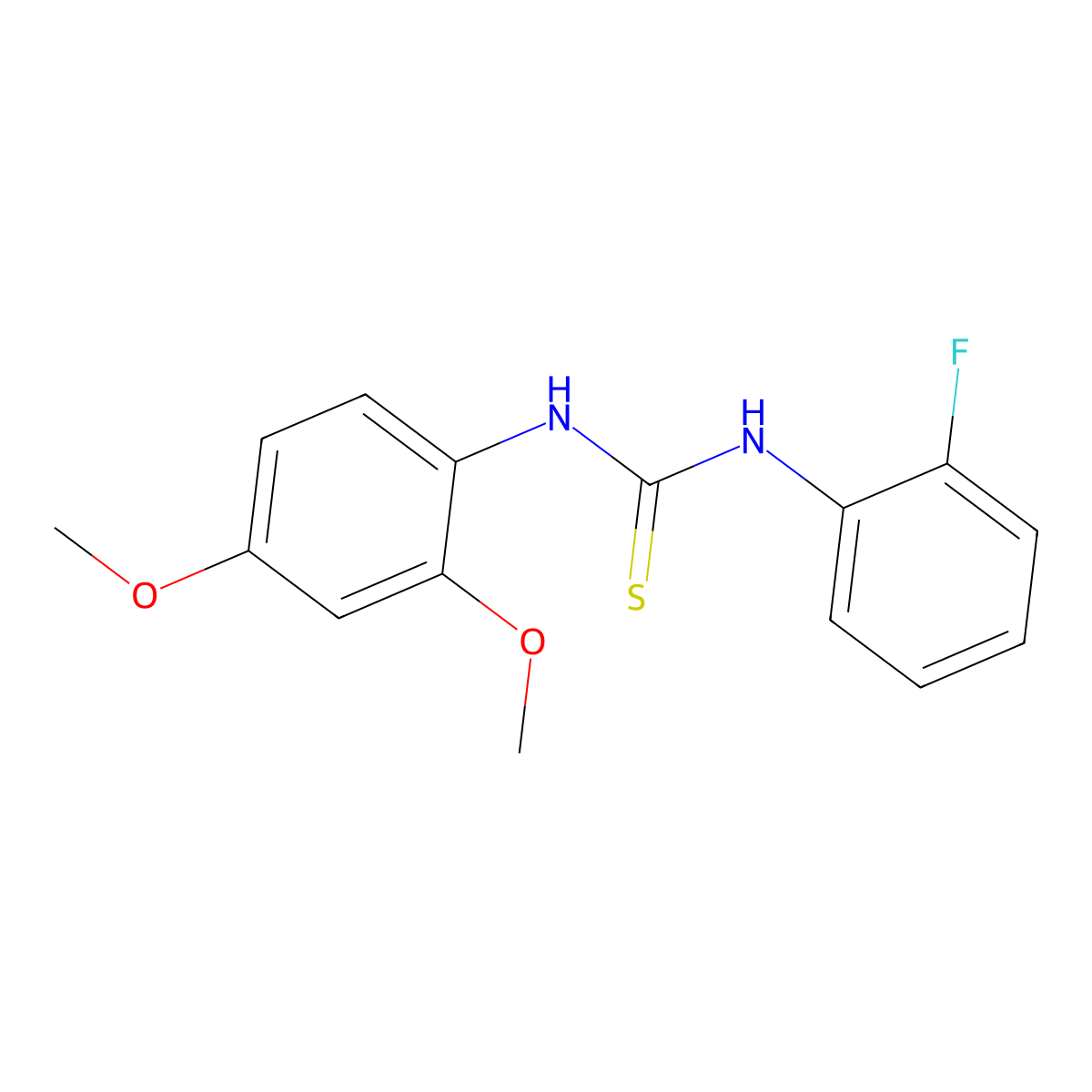 1-(2,4-Dimethoxyphenyl)-3-(2-fluorophenyl)thiourea molecular structure, CAS 700854-34-8