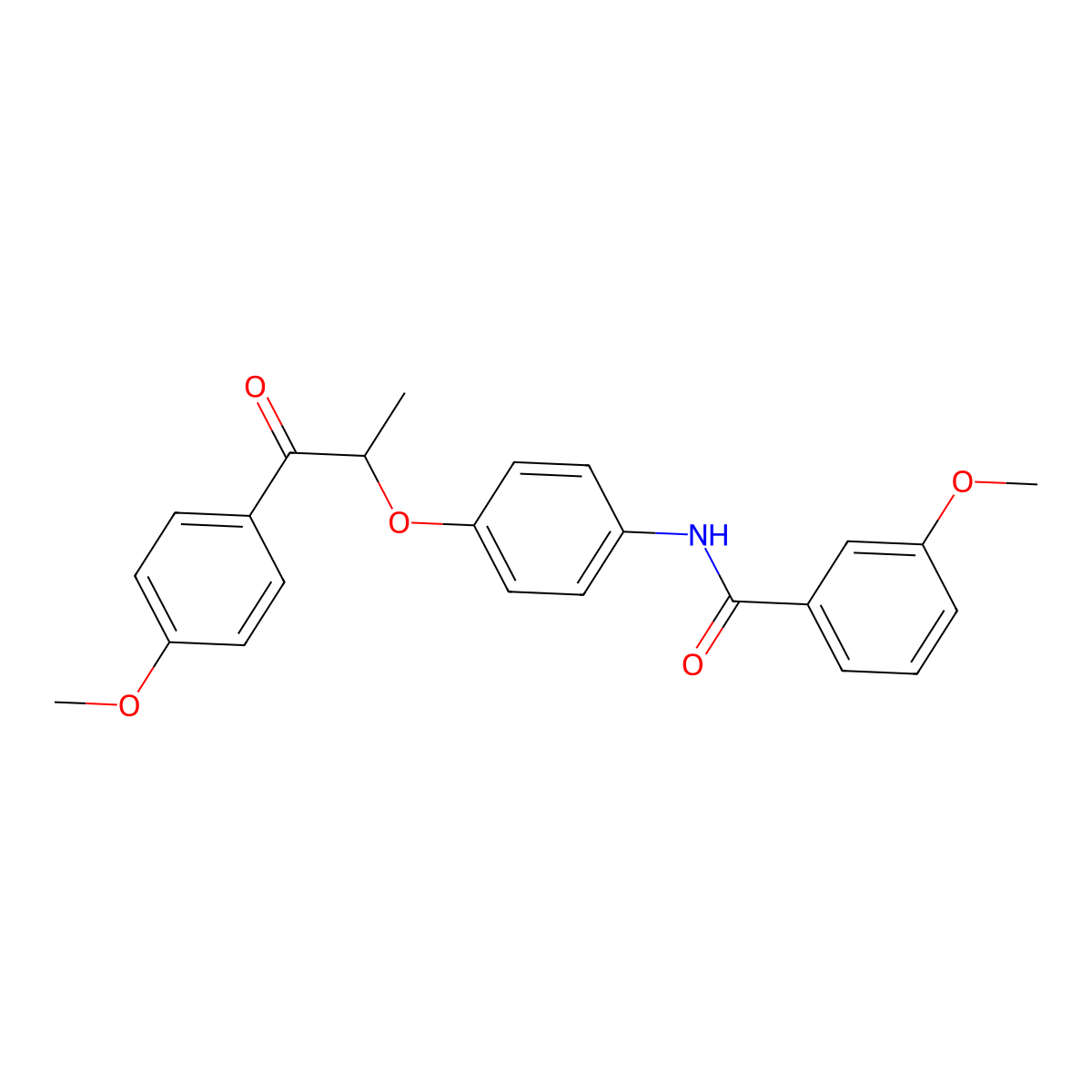 3-methoxy-N-[4-[1-(4-methoxyphenyl)-1-oxopropan-2-yl]oxyphenyl]benzamide molecular structure, CAS 700854-57-5