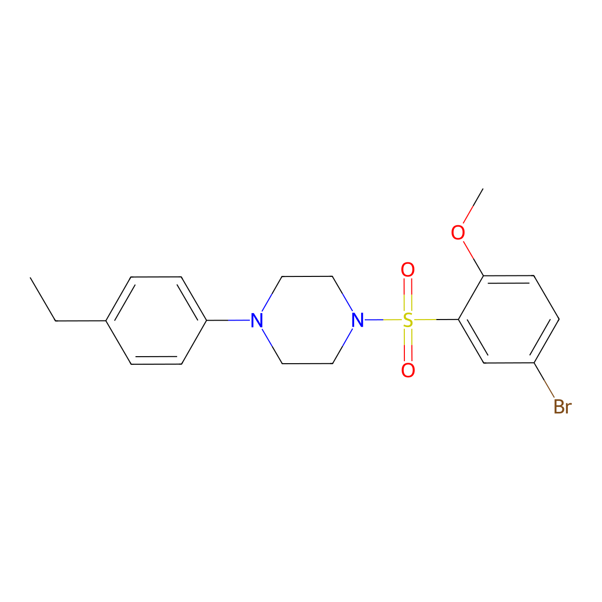 1-(5-Bromo-2-methoxybenzenesulfonyl)-4-(4-ethylphenyl)piperazine molecular structure, CAS 700854-68-8