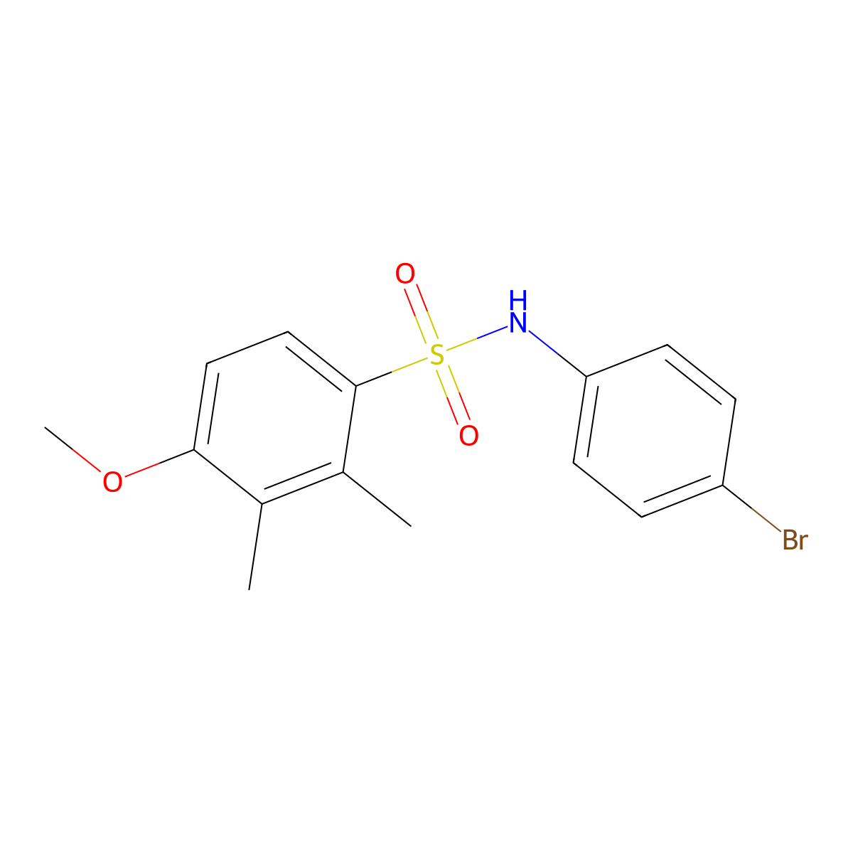 N-(4-bromophenyl)-4-methoxy-2,3-dimethylbenzene-1-sulfonamide molecular structure, CAS 700854-77-9