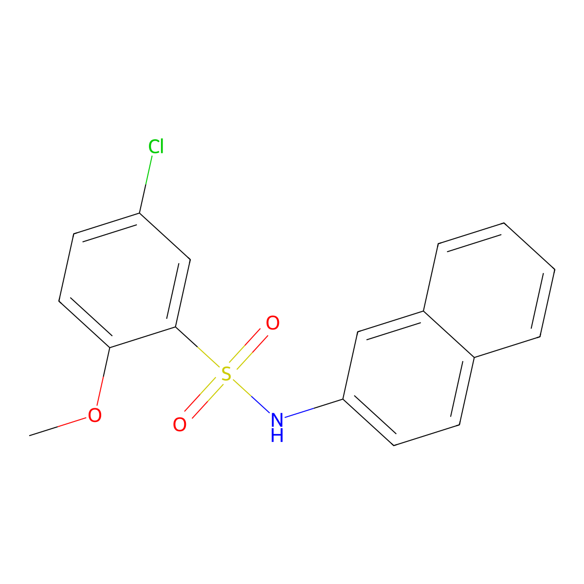 5-chloro-2-methoxy-N-(naphthalen-2-yl)benzene-1-sulfonamide molecular structure, CAS 700854-78-0