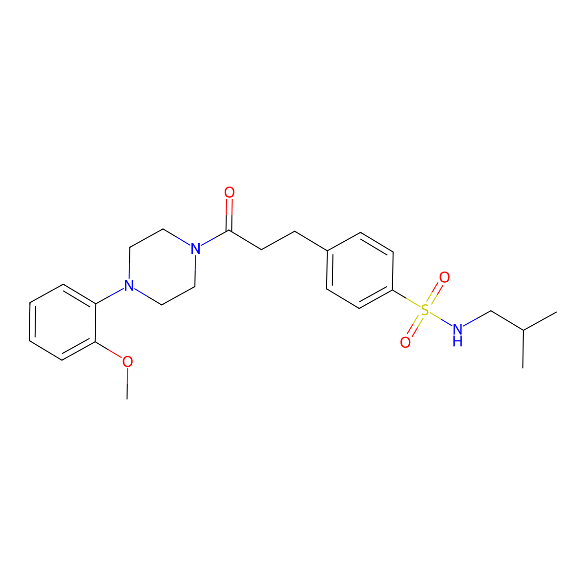 N-isobutyl-4-{3-[4-(2-methoxyphenyl)-1-piperazinyl]-3-oxopropyl}benzenesulfonamide molecular structure, CAS 700854-82-6