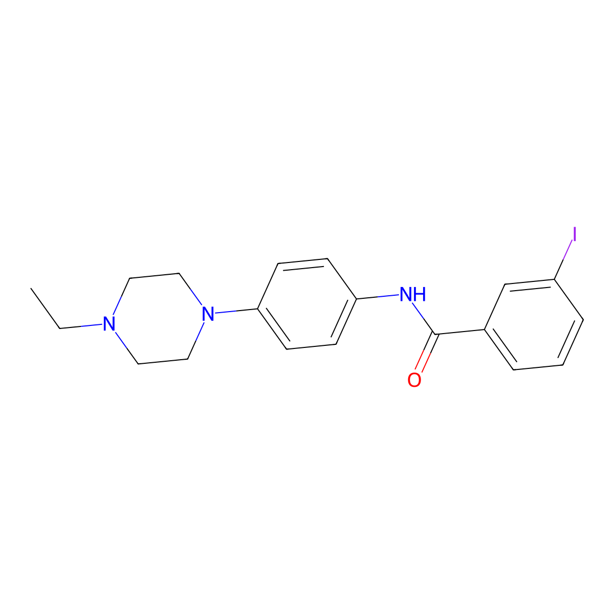 N-[4-(4-ethylpiperazin-1-yl)phenyl]-3-iodobenzamide molecular structure, CAS 700854-85-9