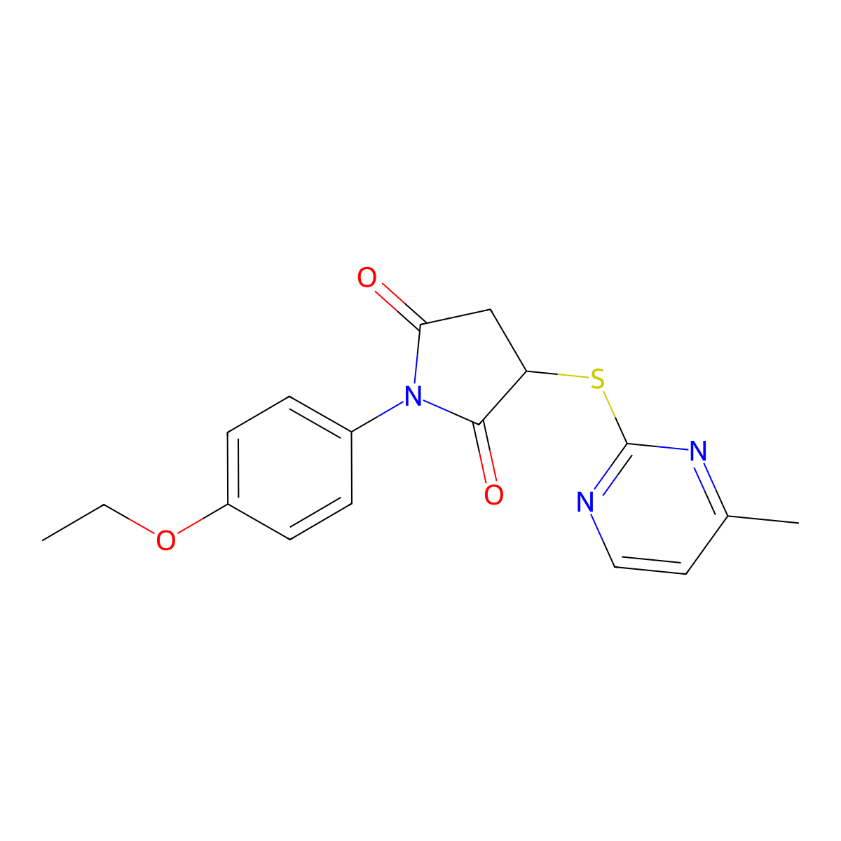 1-(4-Ethoxyphenyl)-3-[(4-methylpyrimidin-2-yl)sulfanyl]pyrrolidine-2,5-dione molecular structure, CAS 700855-01-2