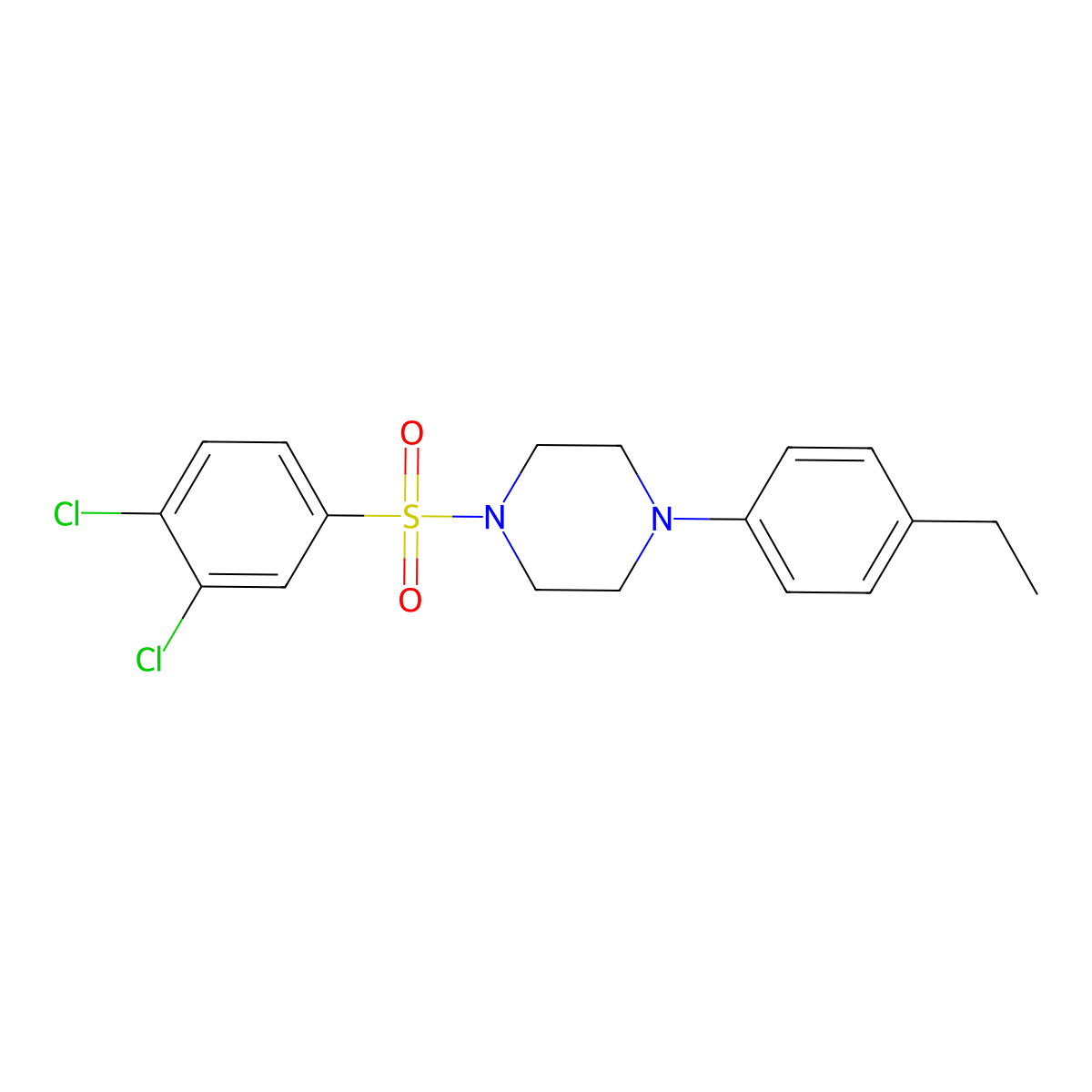 1-(3,4-Dichlorobenzenesulfonyl)-4-(4-ethylphenyl)piperazine molecular structure, CAS 700855-02-3