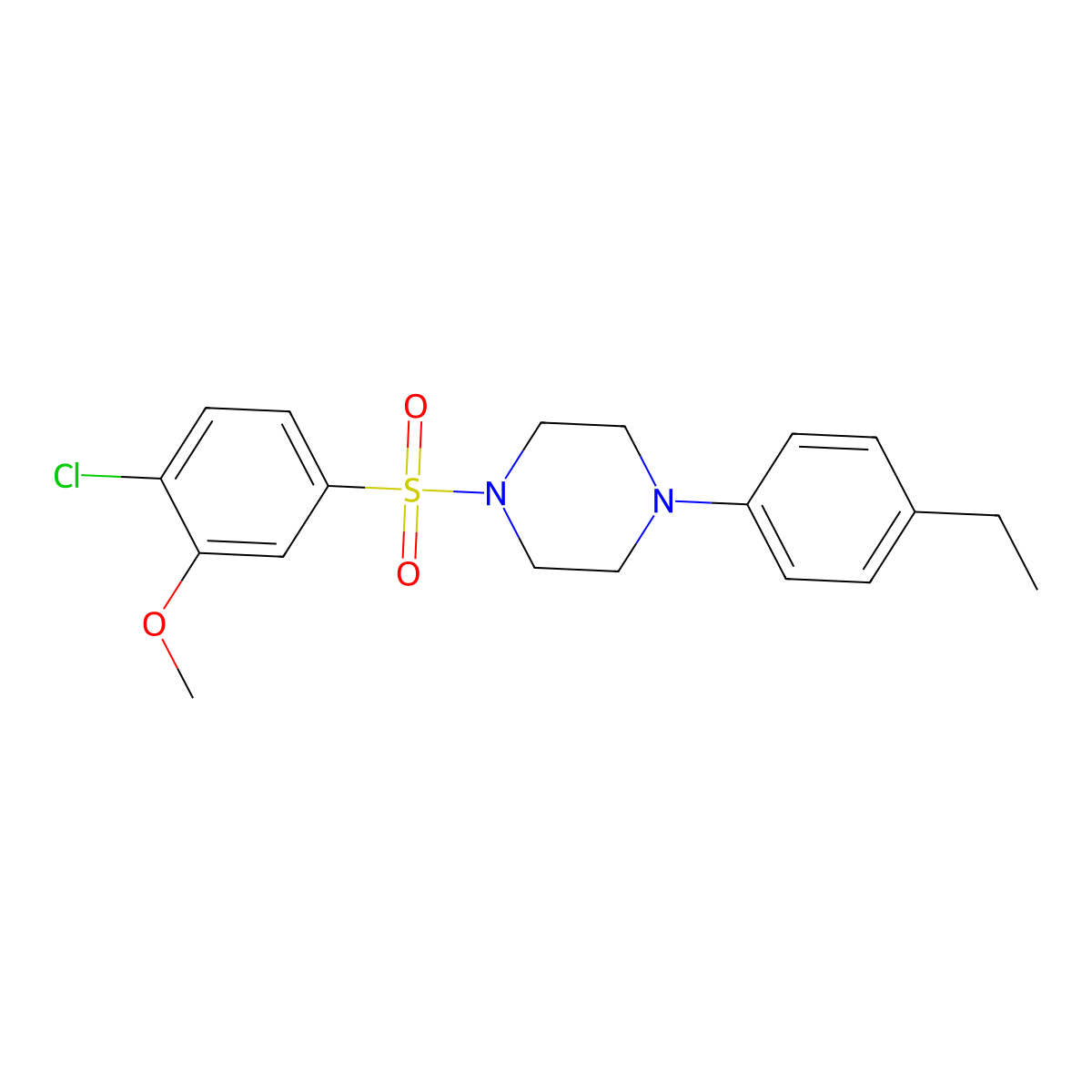 1-(4-Chloro-3-methoxyphenyl)sulfonyl-4-(4-ethylphenyl)piperazine molecular structure, CAS 700855-07-8