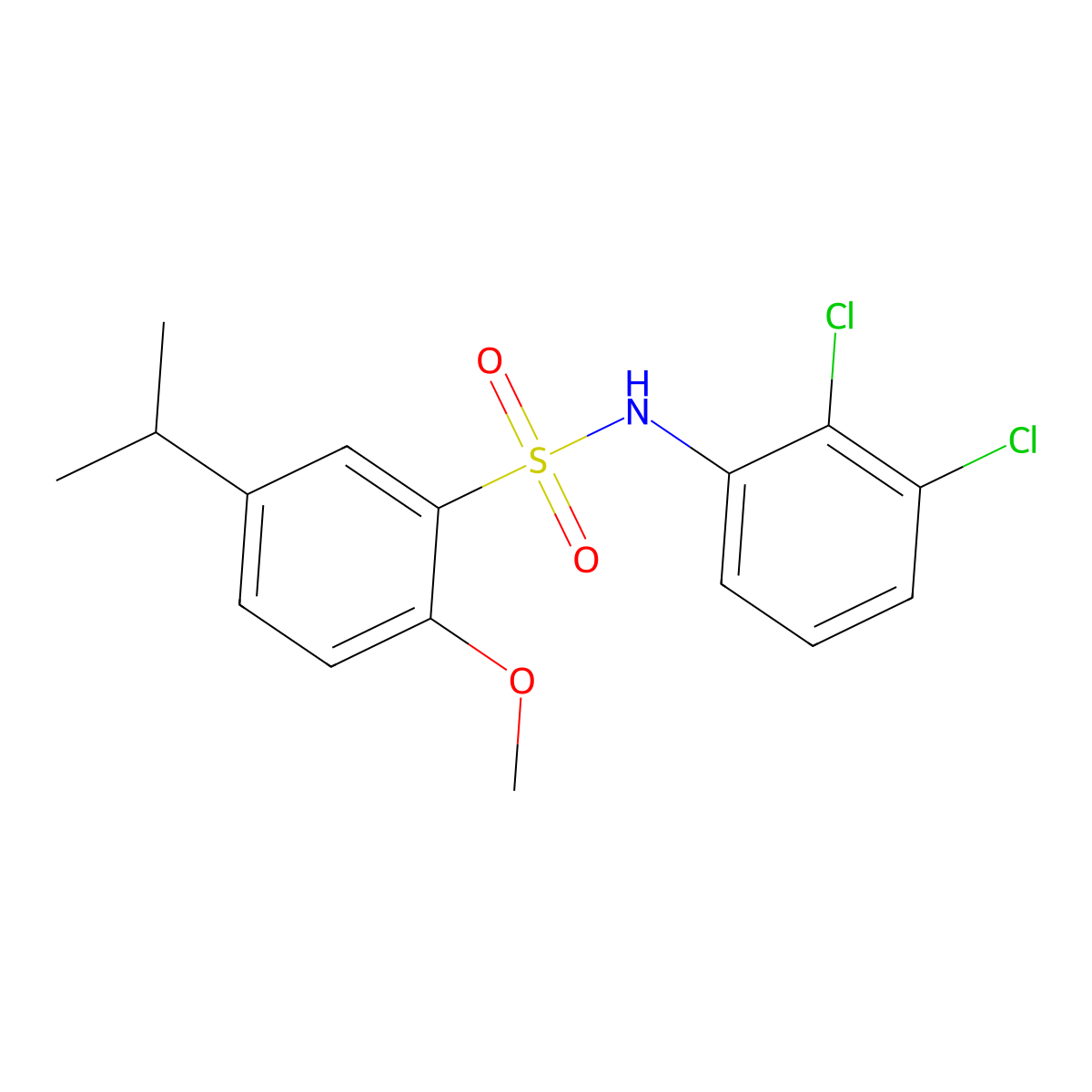 N-(2,3-dichlorophenyl)-2-methoxy-5-propan-2-ylbenzenesulfonamide molecular structure, CAS 700855-19-2