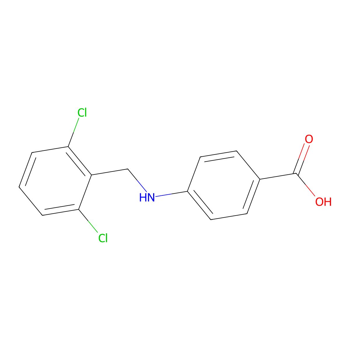 4-[(2,6-Dichlorobenzyl)amino]benzoic acid molecular structure, CAS 700855-31-8