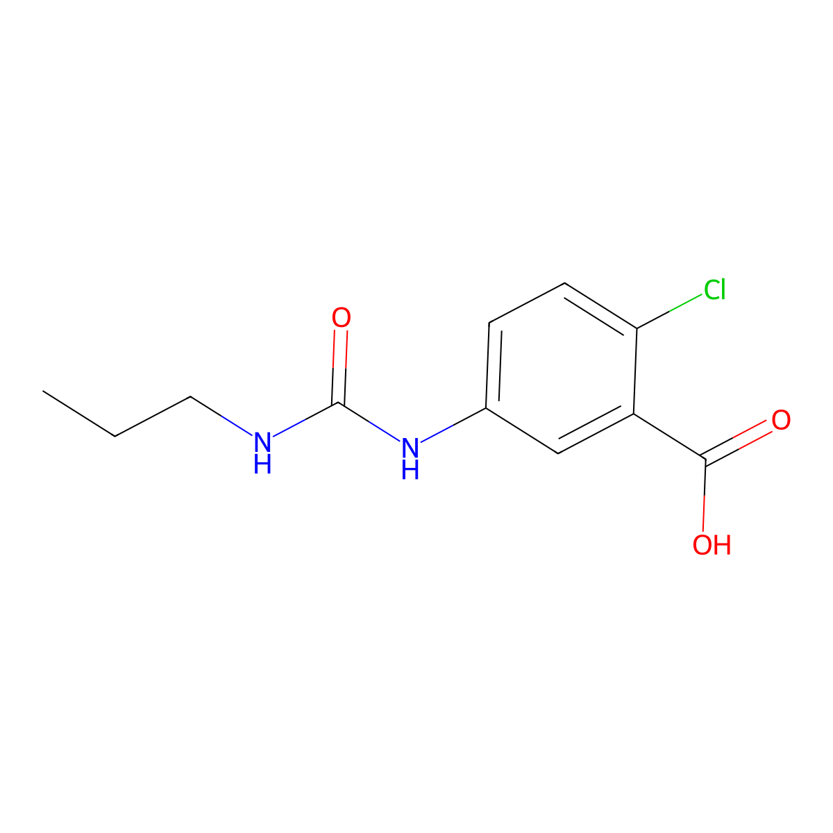 2-Chloro-5-[(propylcarbamoyl)amino]benzoic acid molecular structure, CAS 700855-32-9