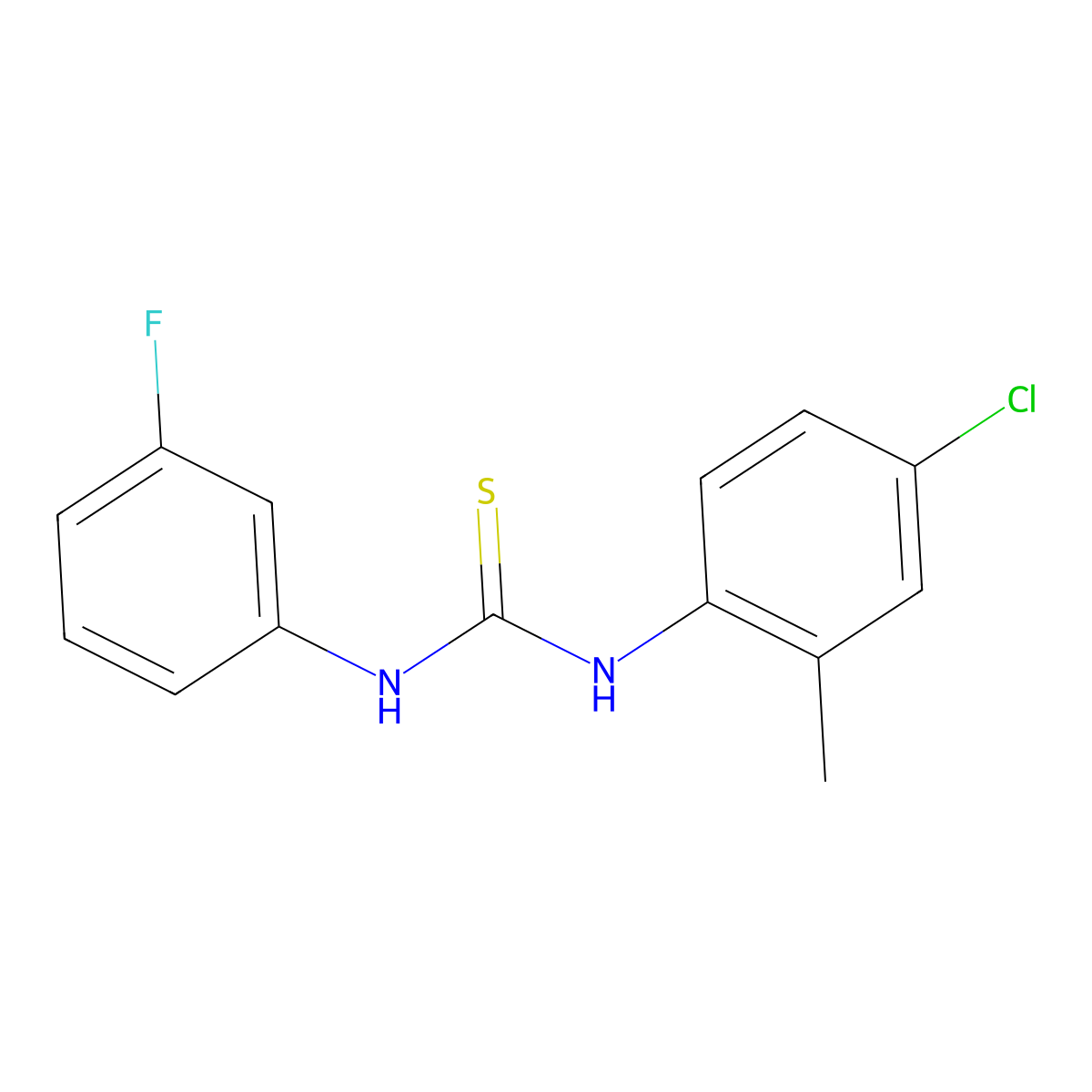 1-(4-Chloro-2-methylphenyl)-3-(3-fluorophenyl)thiourea molecular structure, CAS 700855-50-1