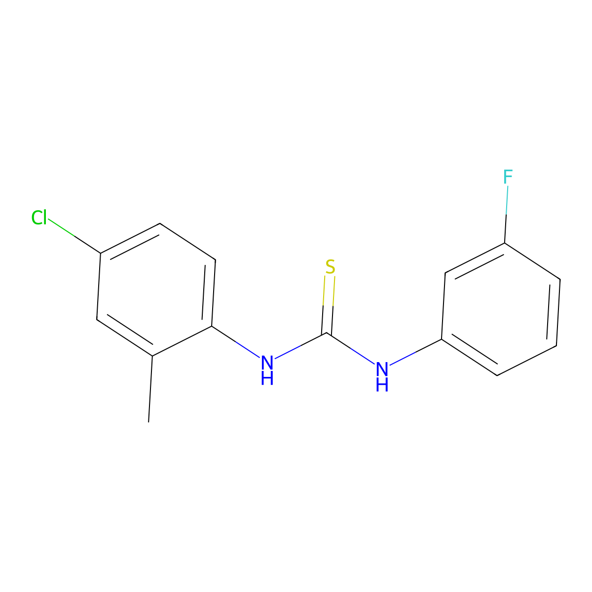 1-(4-Chloro-2-methylphenyl)-3-(3-fluorophenyl)thiourea molecular structure, CAS 700855-50-1