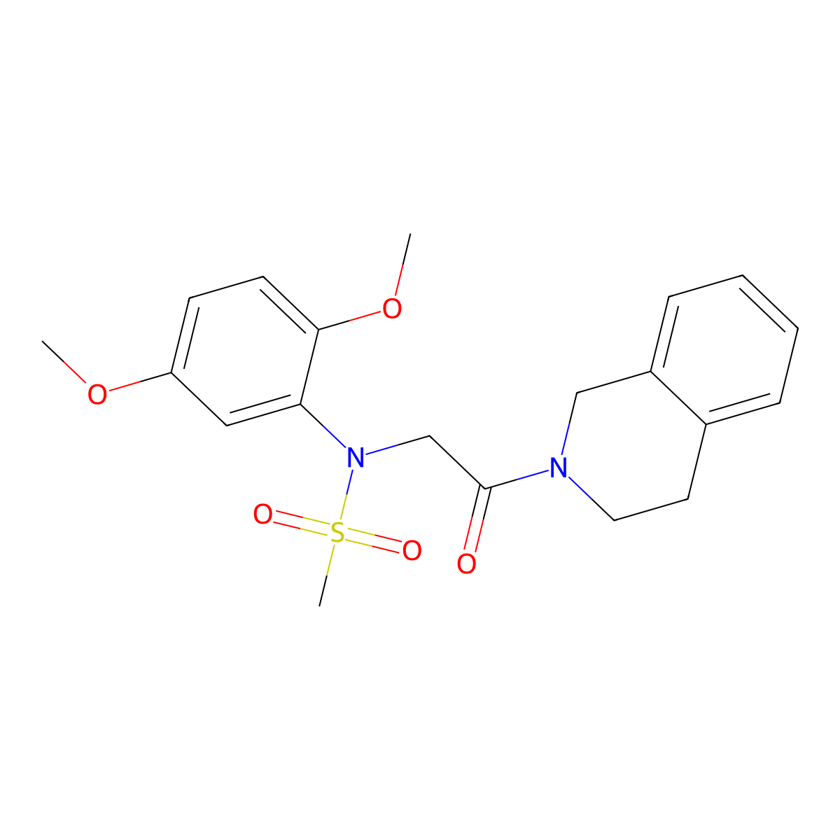N-[2-(3,4-dihydro-1H-isoquinolin-2-yl)-2-oxoethyl]-N-(2,5-dimethoxyphenyl)methanesulfonamide molecular structure, CAS 700855-61-4