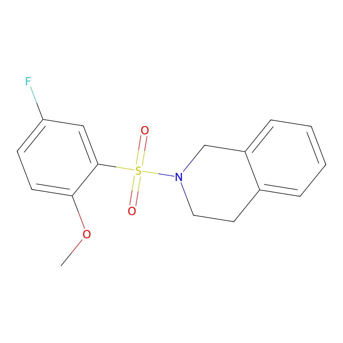 2-[(5-Fluoro-2-methoxyphenyl)sulfonyl]-1,2,3,4-tetrahydroisoquinoline molecular structure, CAS 700855-75-0
