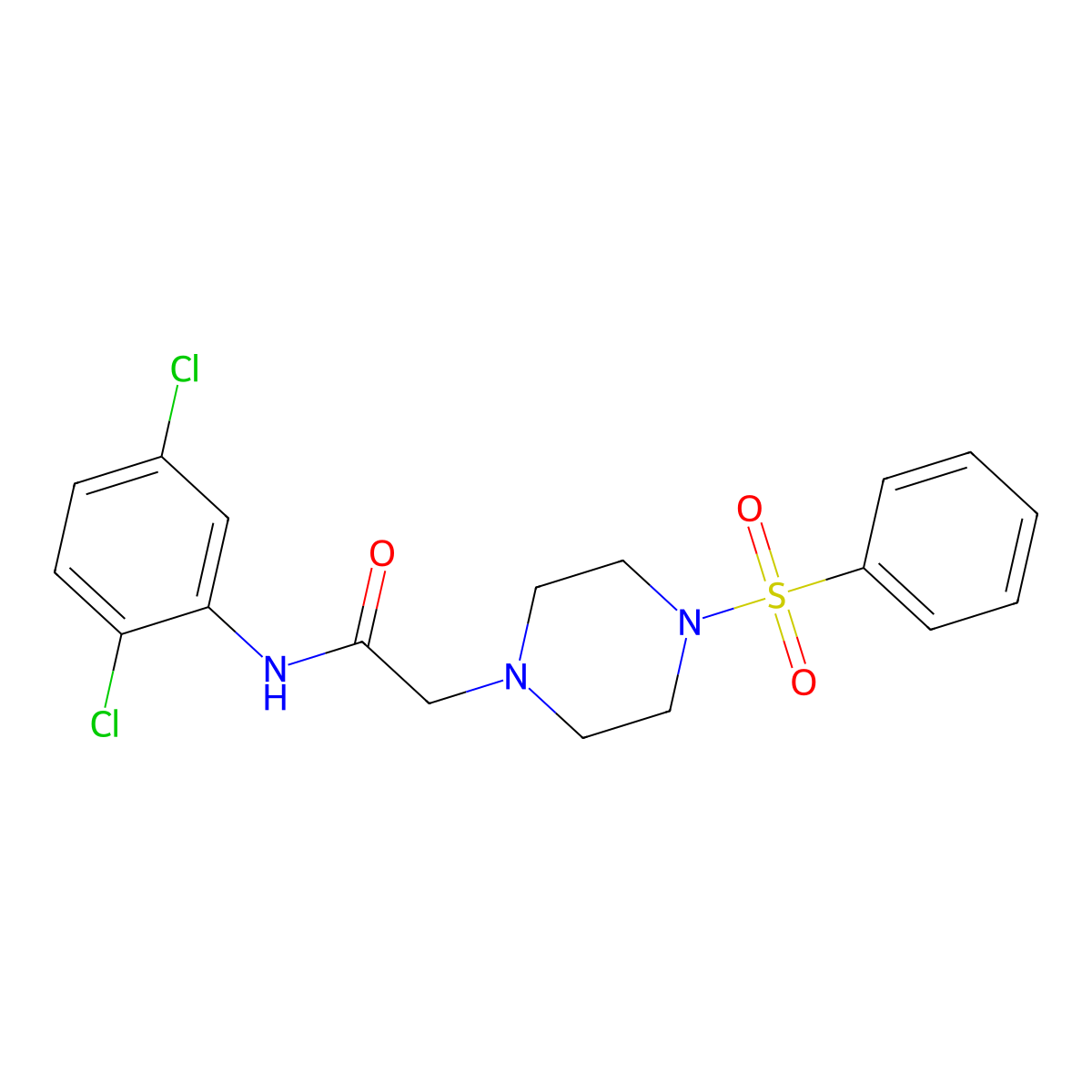 2-[4-(benzenesulfonyl)piperazin-1-yl]-N-(2,5-dichlorophenyl)acetamide molecular structure, CAS 700855-87-4