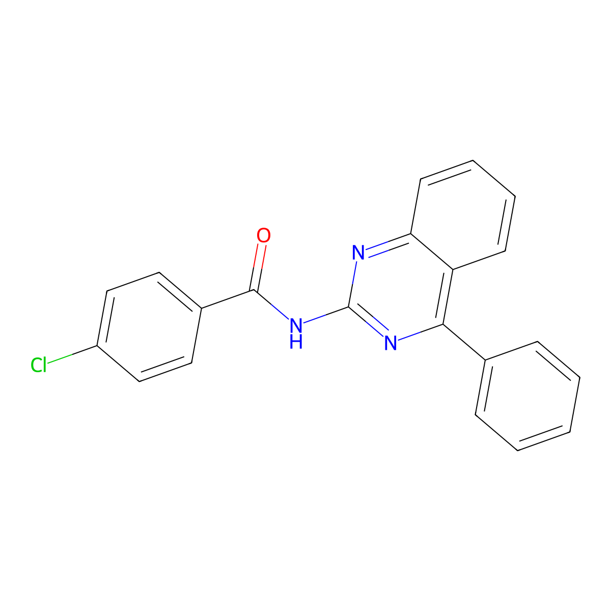 4-chloro-N-(4-phenylquinazolin-2-yl)benzamide molecular structure, CAS 700855-89-6