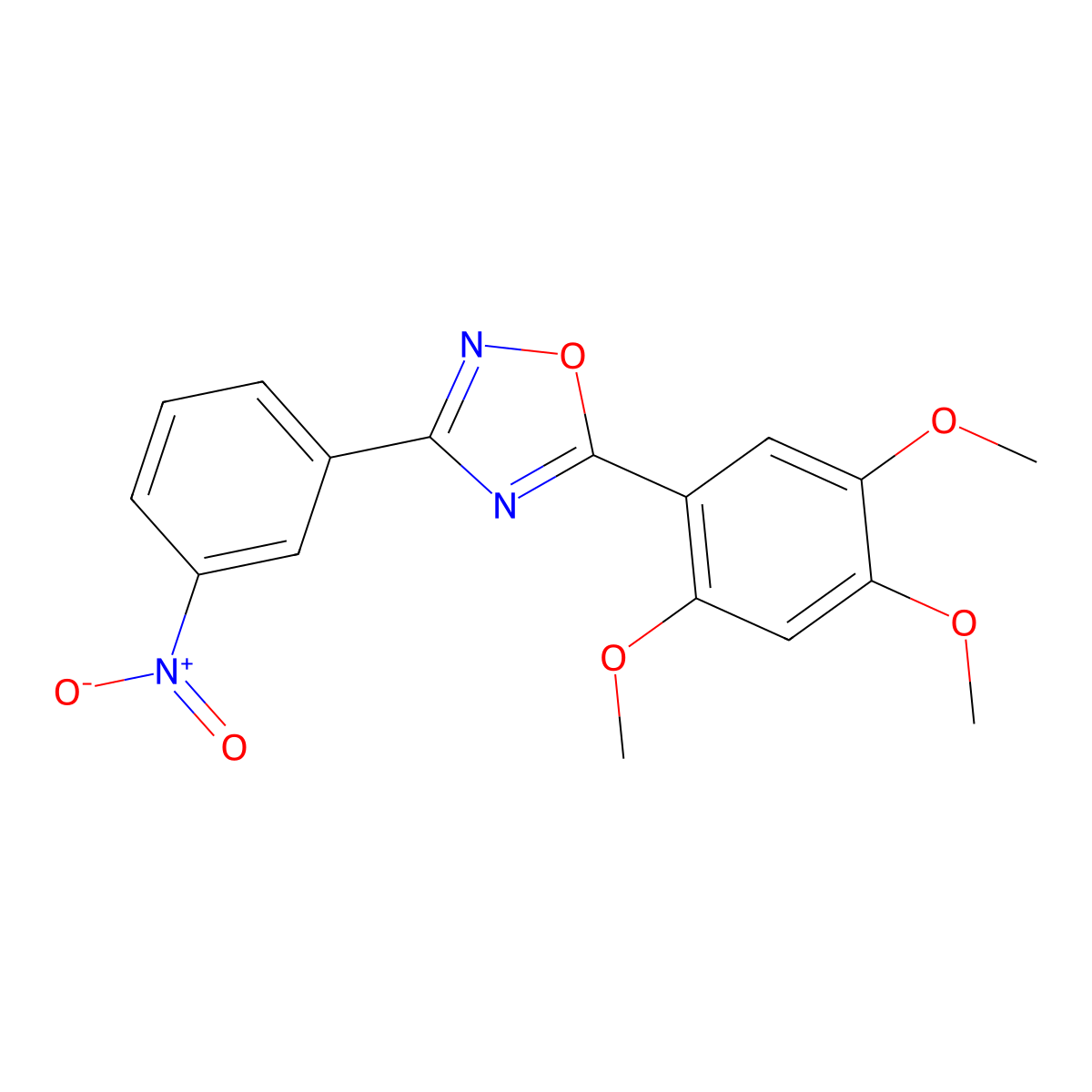 3-(3-Nitrophenyl)-5-(2,4,5-trimethoxyphenyl)-1,2,4-oxadiazole molecular structure, CAS 700855-93-2