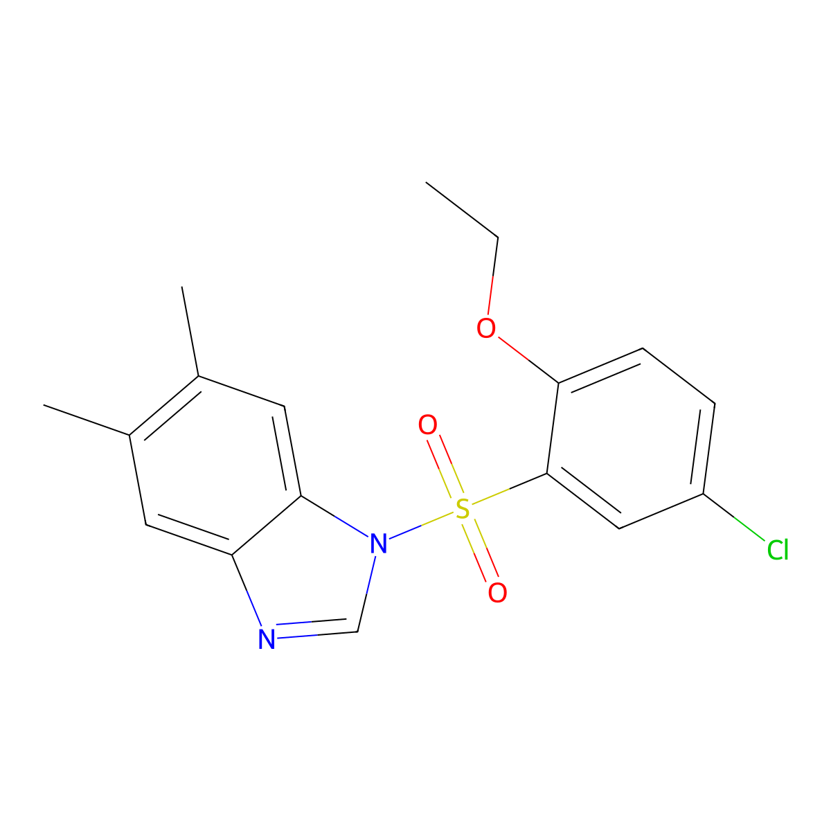1-(5-Chloro-2-ethoxyphenyl)sulfonyl-5,6-dimethylbenzimidazole molecular structure, CAS 700855-95-4