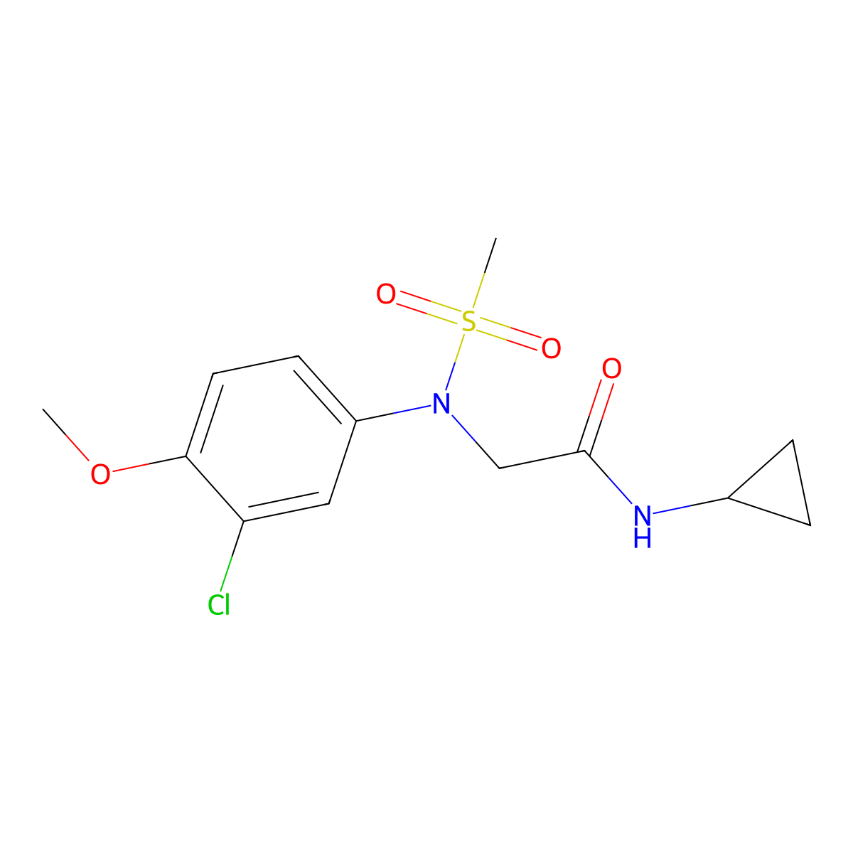 2-(3-chloro-4-methoxy-N-methylsulfonylanilino)-N-cyclopropylacetamide molecular structure, CAS 700855-97-6