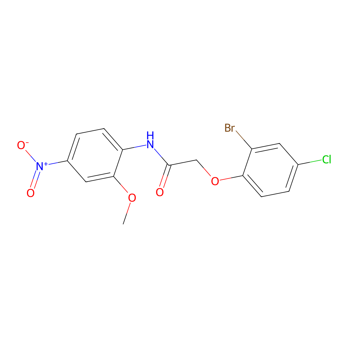 2-(2-bromo-4-chlorophenoxy)-N-(2-methoxy-4-nitrophenyl)acetamide molecular structure, CAS 700855-98-7