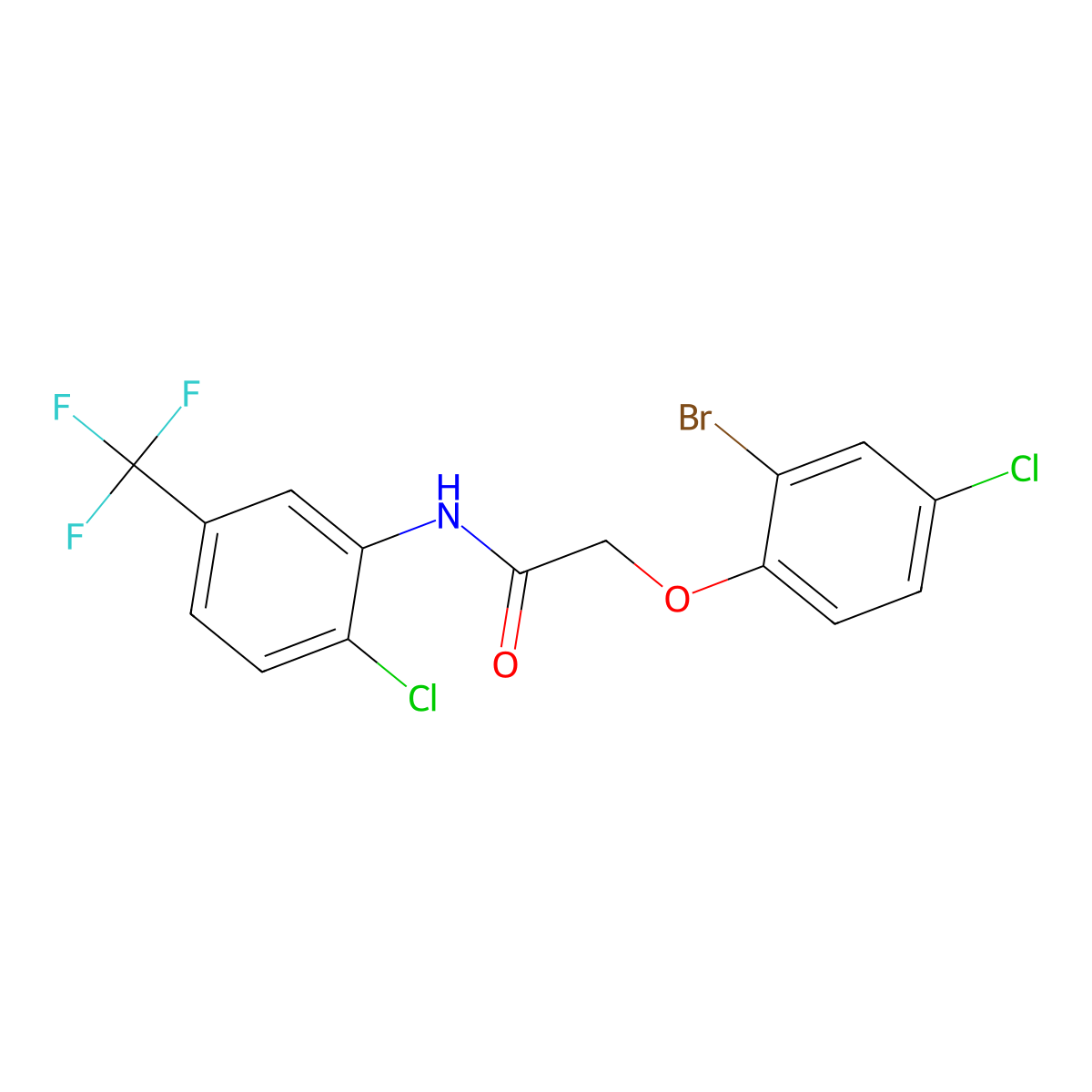 2-(2-bromo-4-chlorophenoxy)-N-[2-chloro-5-(trifluoromethyl)phenyl]acetamide molecular structure, CAS 700856-10-6