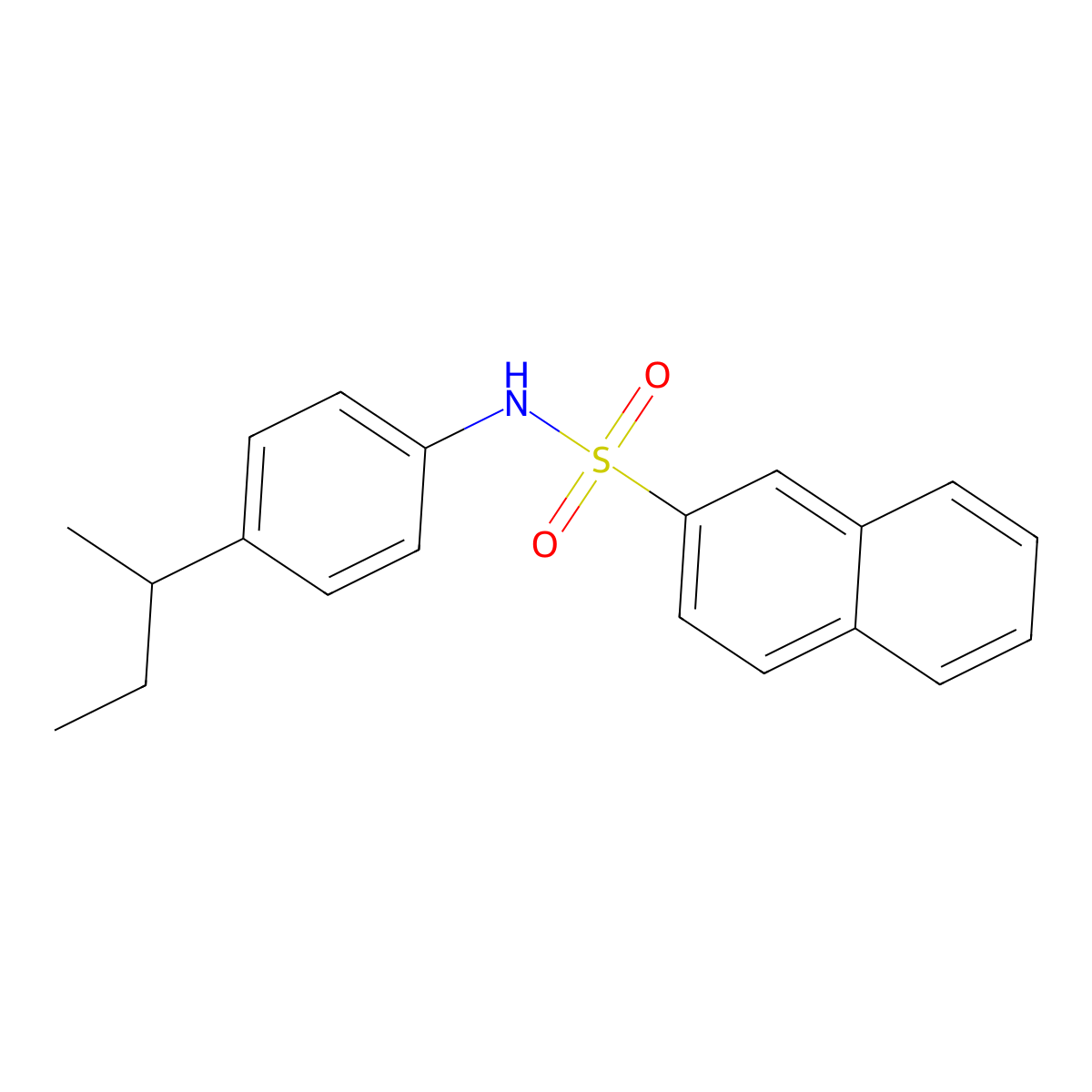 N-(4-butan-2-ylphenyl)naphthalene-2-sulfonamide molecular structure, CAS 700856-16-2