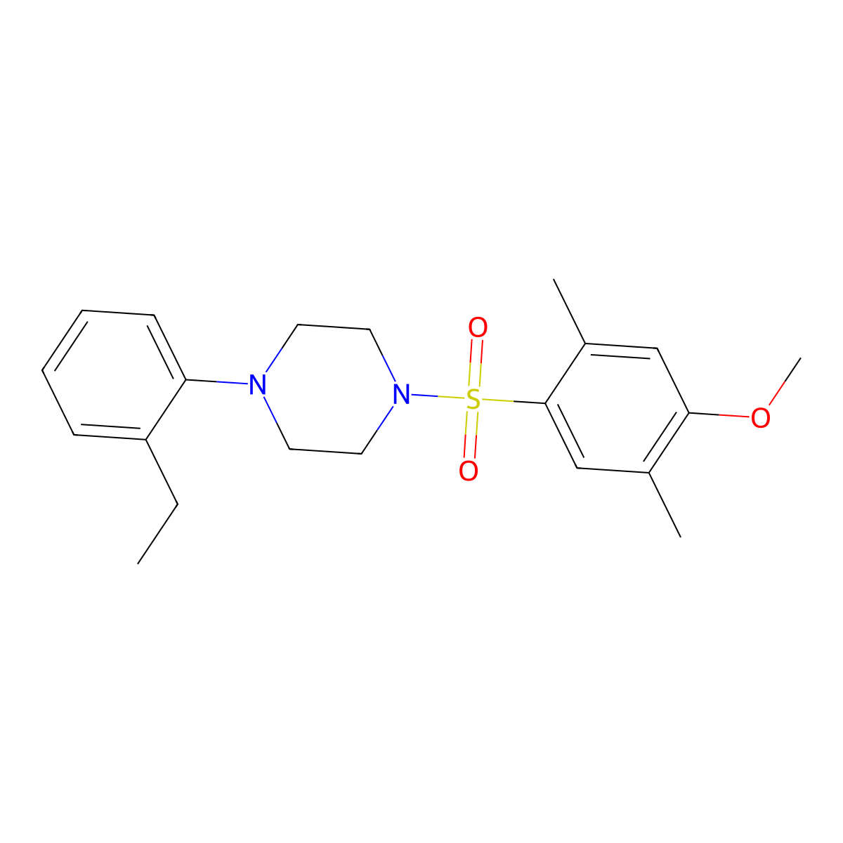 1-(2-Ethylphenyl)-4-(4-methoxy-2,5-dimethylbenzenesulfonyl)piperazine molecular structure, CAS 700856-27-5
