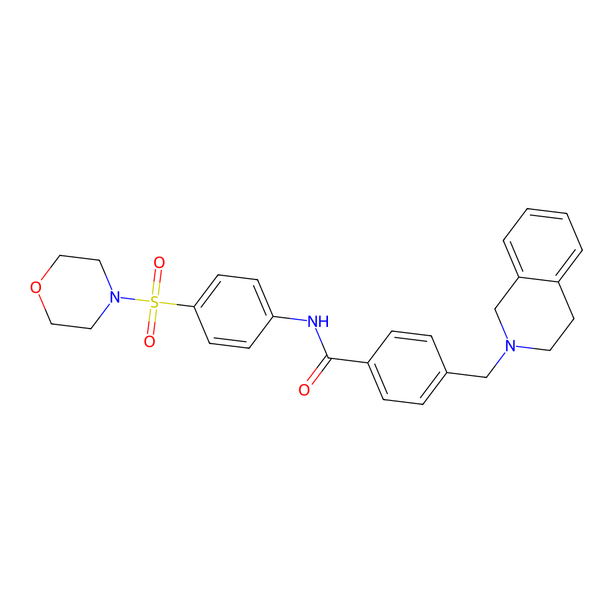 4-(3,4-dihydro-1H-isoquinolin-2-ylmethyl)-N-[4-(4-morpholinylsulfonyl)phenyl]benzamide molecular structure, CAS 700856-28-6