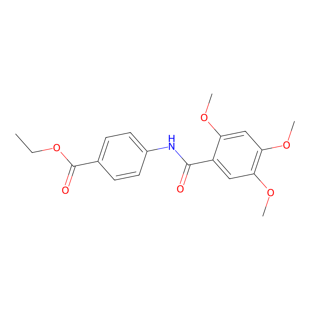Ethyl 4-[(2,4,5-trimethoxybenzoyl)amino]benzoate molecular structure, CAS 700856-37-7