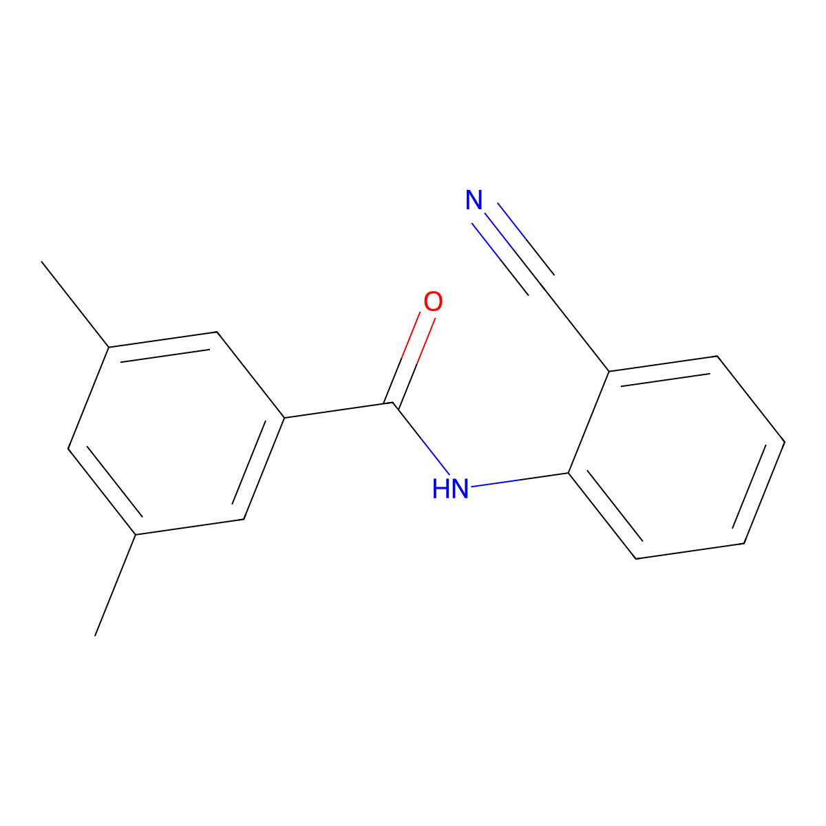N-(2-cyanophenyl)-3,5-dimethylbenzamide molecular structure, CAS 700856-60-6