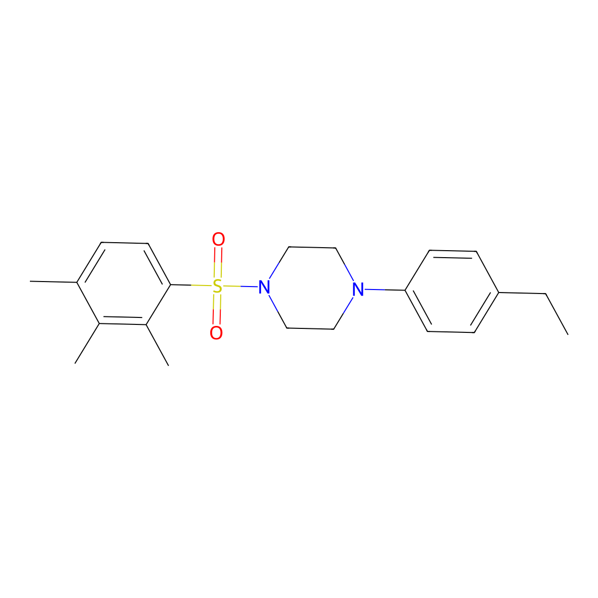 1-(4-Ethylphenyl)-4-(2,3,4-trimethylbenzenesulfonyl)piperazine molecular structure, CAS 700856-78-6