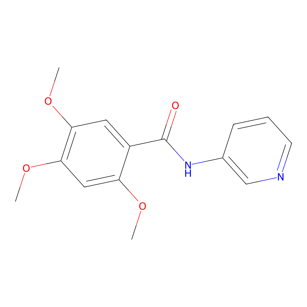 2,4,5-trimethoxy-N-pyridin-3-ylbenzamide molecular structure, CAS 700856-86-6