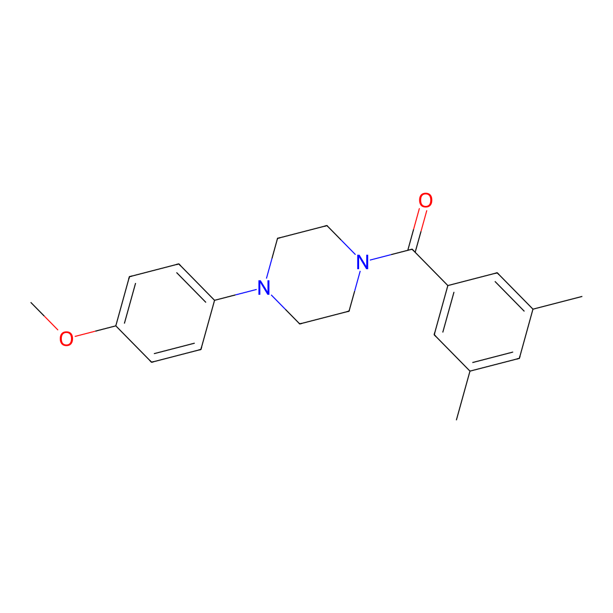 (3,5-Dimethylphenyl)-[4-(4-methoxyphenyl)piperazin-1-yl]methanone molecular structure, CAS 700856-88-8