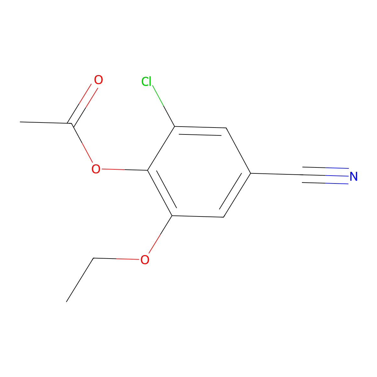 2-Chloro-4-cyano-6-ethoxyphenyl acetate molecular structure, CAS 700857-01-8