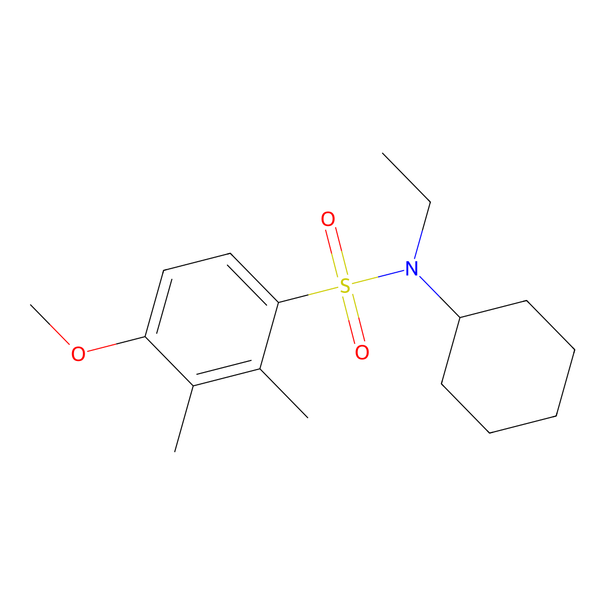 Cyclohexylethyl[(4-methoxy-2,3-dimethylphenyl)sulfonyl]amine molecular structure, CAS 700857-04-1