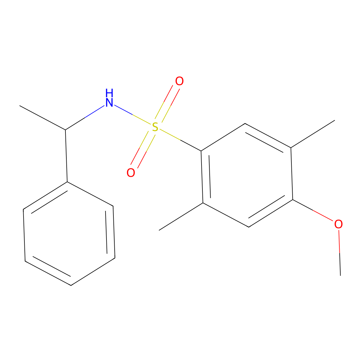 4-methoxy-2,5-dimethyl-N-(1-phenylethyl)benzenesulfonamide molecular structure, CAS 700857-05-2
