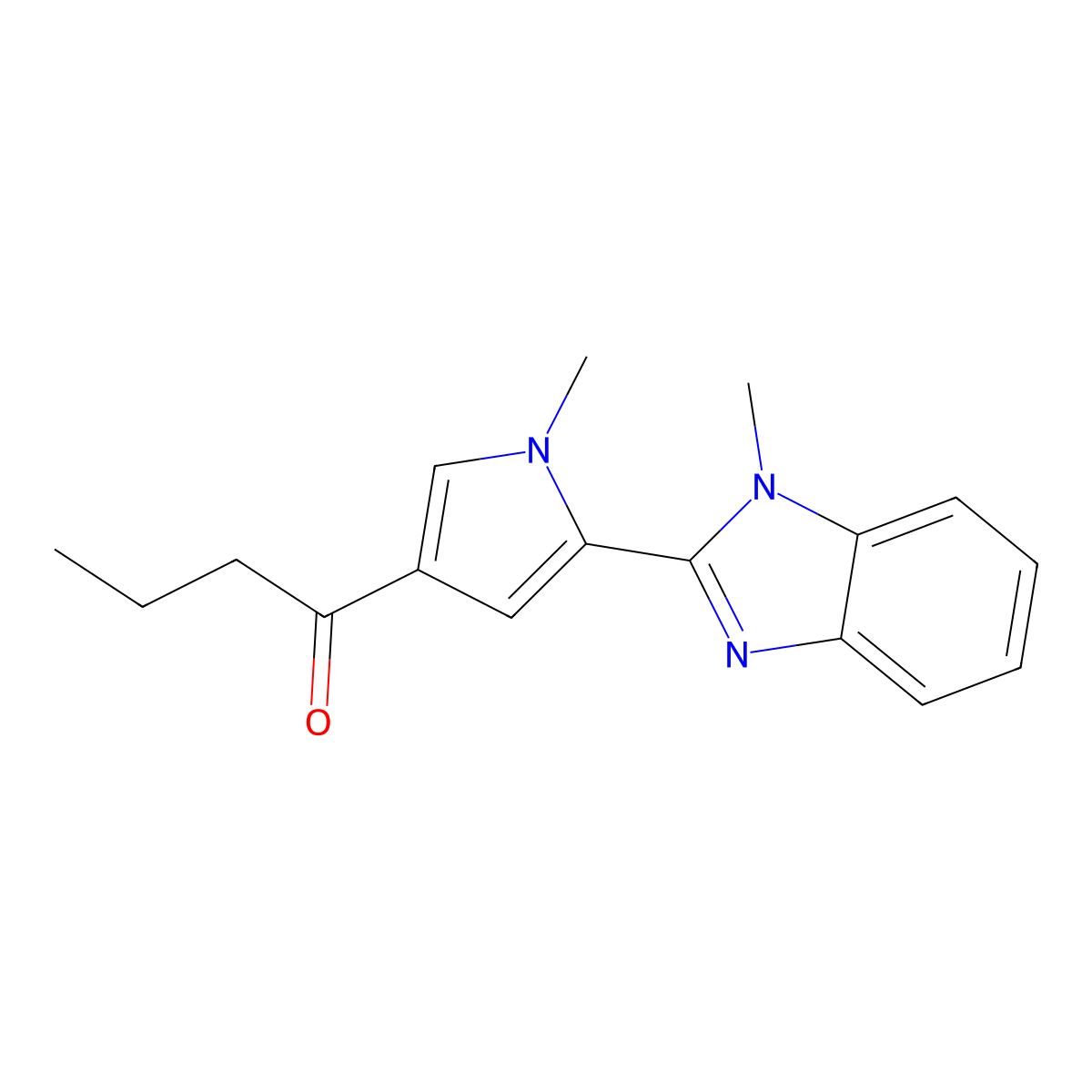 1-[1-Methyl-5-(1-methylbenzimidazol-2-yl)pyrrol-3-yl]butan-1-one molecular structure, CAS 700857-13-2