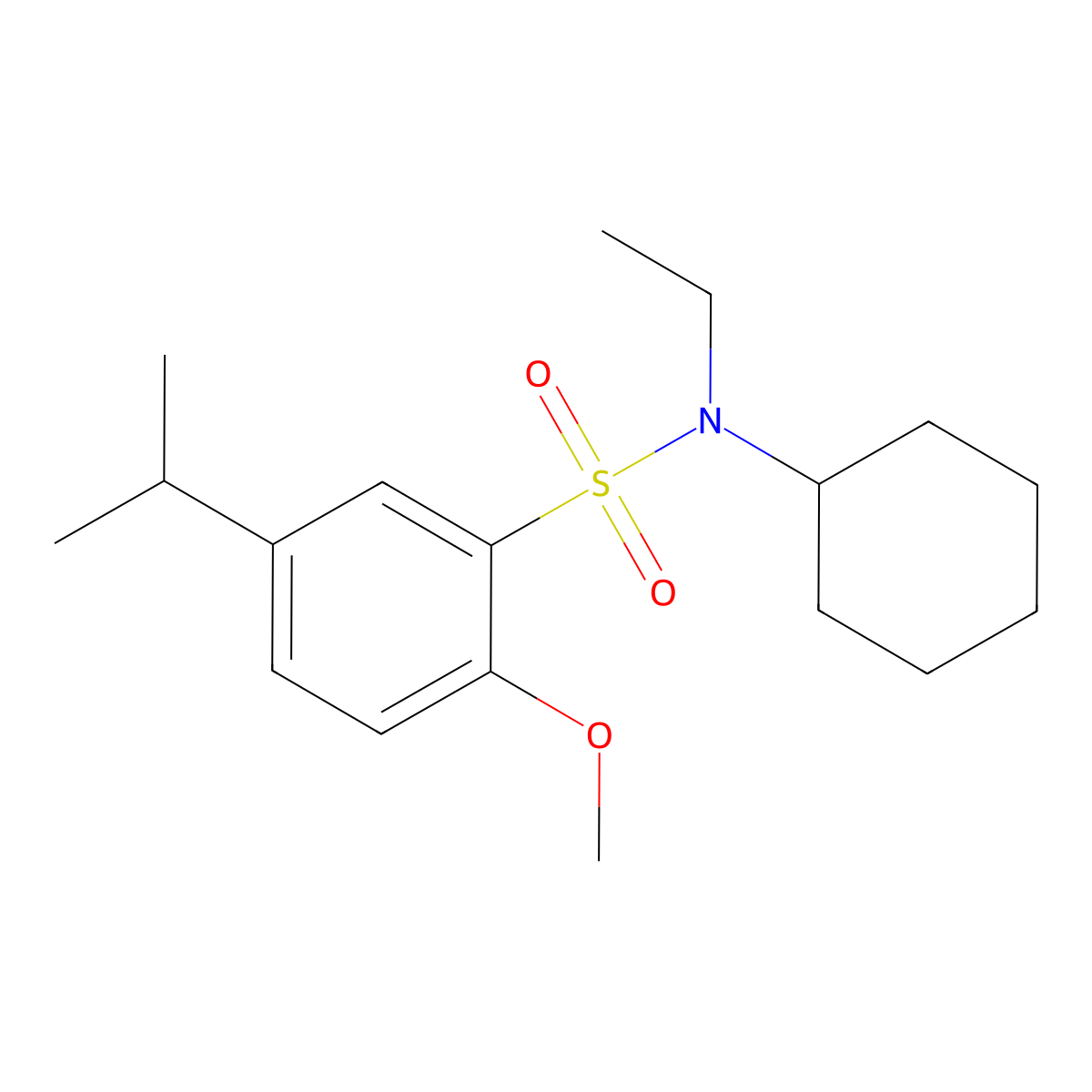 Cyclohexylethyl{[2-methoxy-5-(methylethyl)phenyl]sulfonyl}amine molecular structure, CAS 700857-18-7