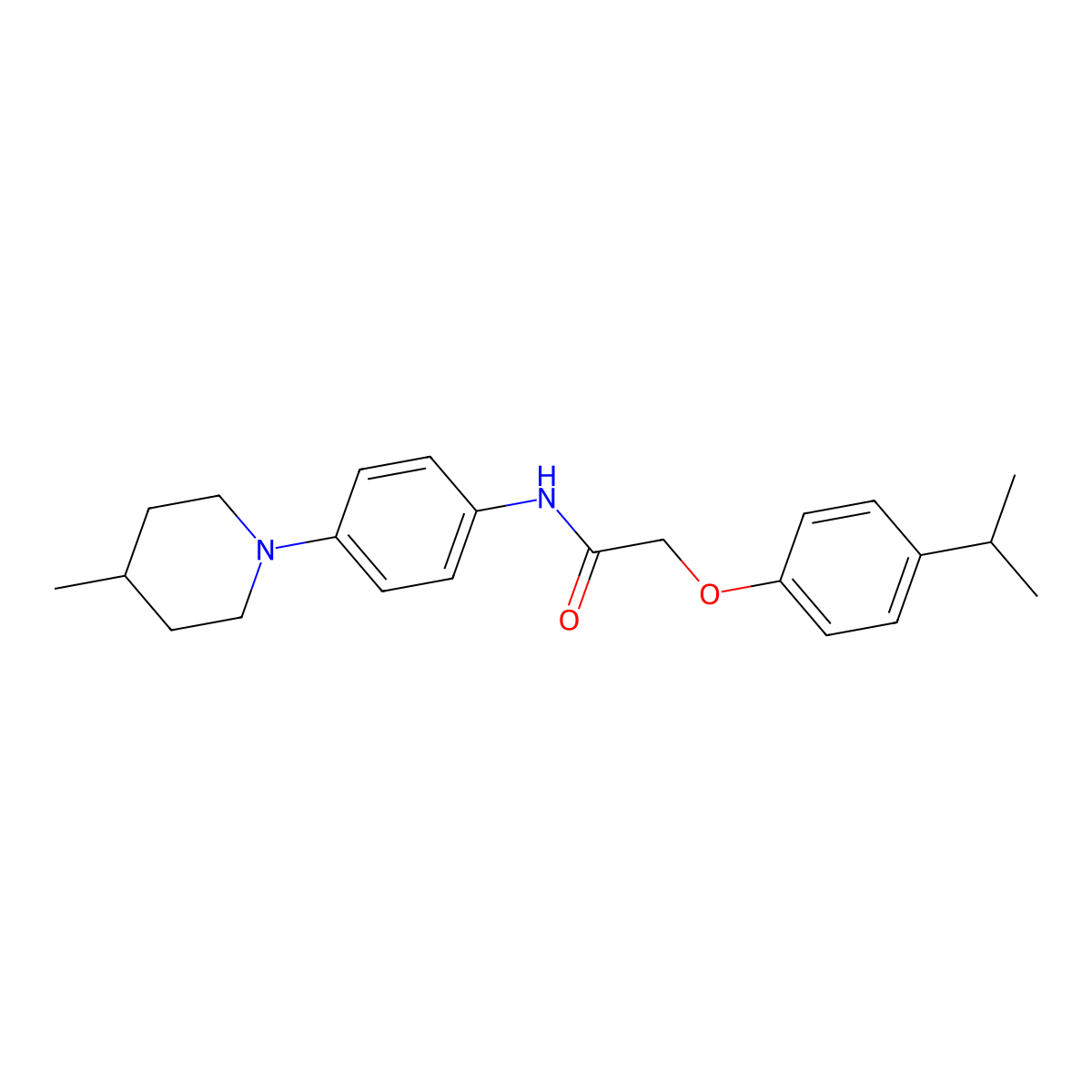 N-[4-(4-methylpiperidin-1-yl)phenyl]-2-(4-propan-2-ylphenoxy)acetamide molecular structure, CAS 700857-21-2