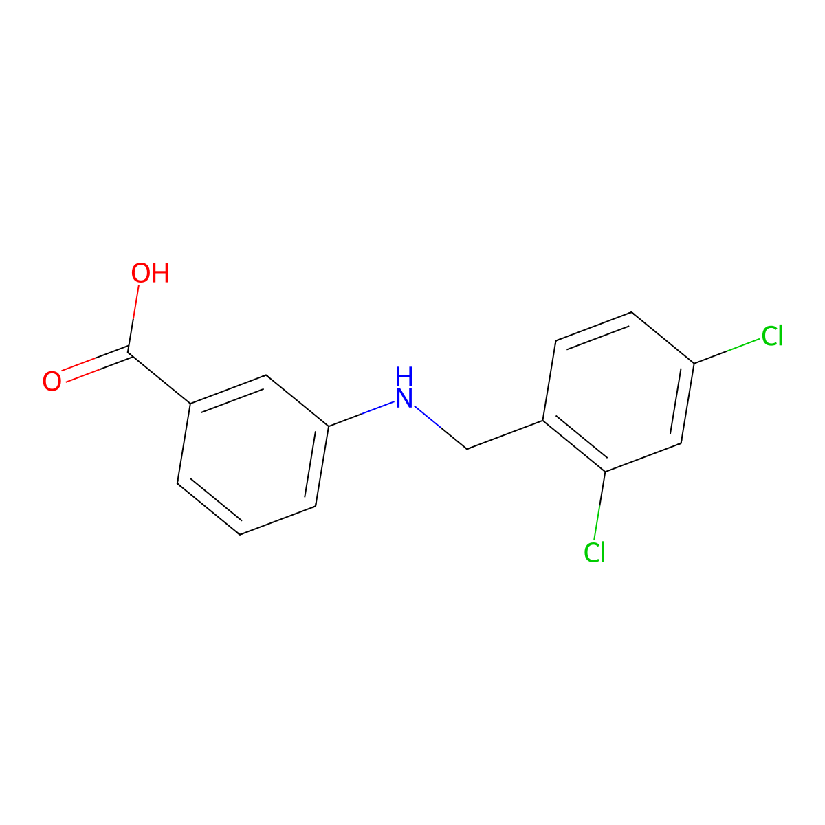 3-[(2,4-Dichlorobenzyl)amino]benzoic acid molecular structure, CAS 700857-23-4