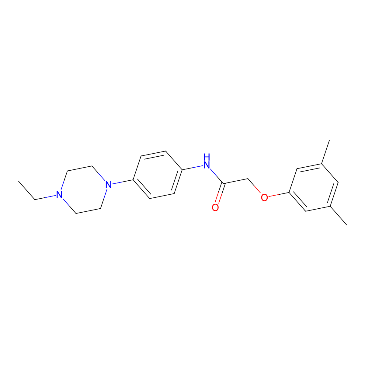 2-(3,5-dimethylphenoxy)-N-[4-(4-ethylpiperazin-1-yl)phenyl]acetamide molecular structure, CAS 700857-34-7